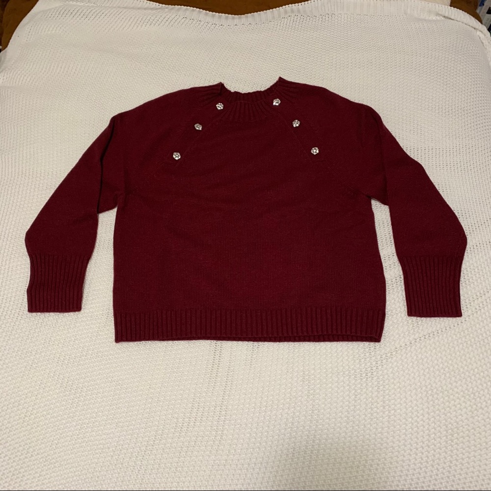 Jeweled Mockneck Sweater
